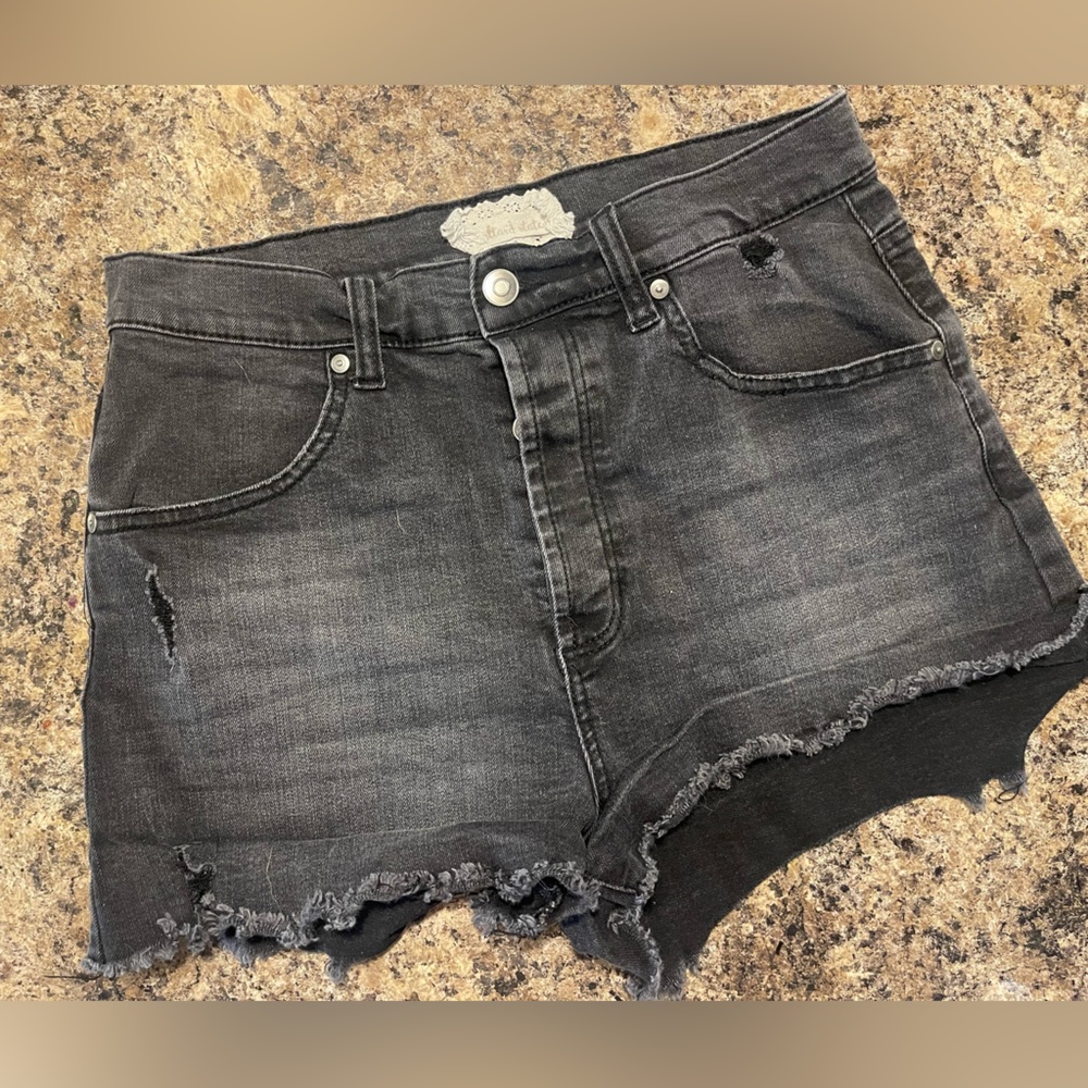 Altar’d State Black Denim Jean Shorts